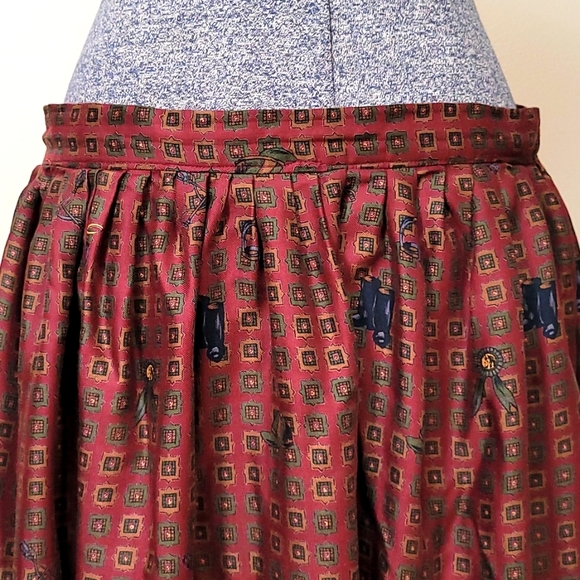 Vintage Herman Geist Equestrian Horse Theme Rayon Skirt Size 14 - Picture 7 of 14